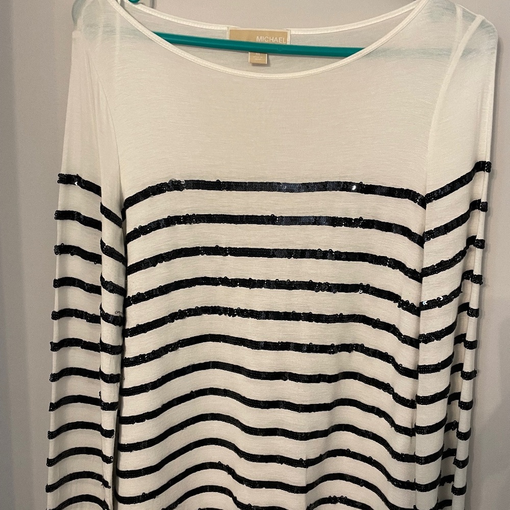 Michael Kors Sequin Striped Top